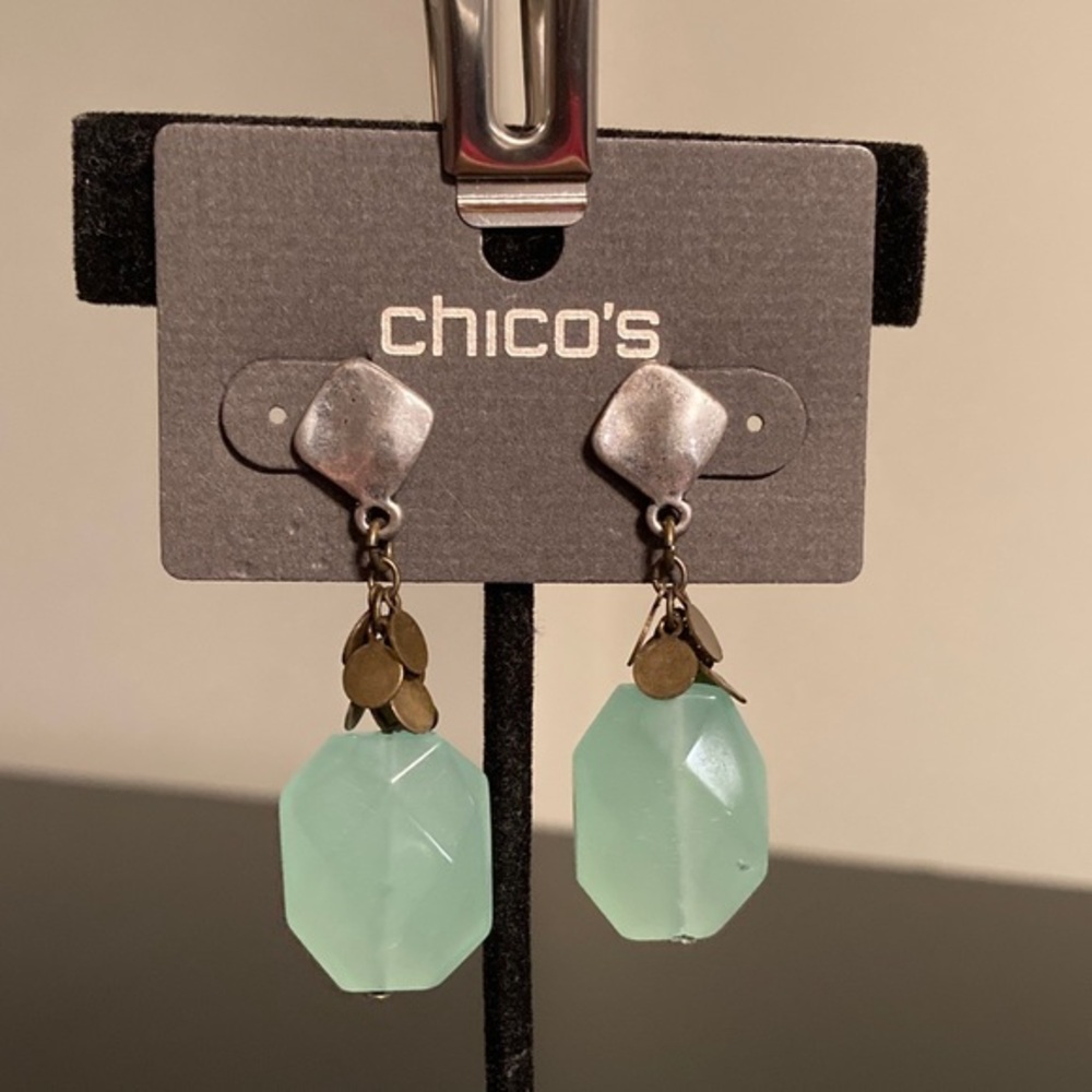 Chico's Silver and Mint Earrings